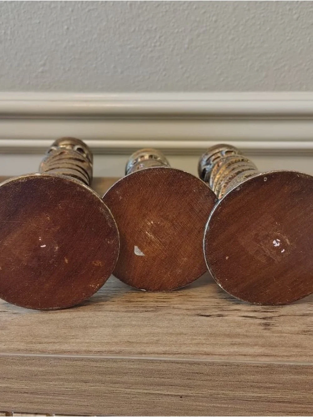 Vtg Neoclassical Gold Twisted Pillar Candlestick Holders Set 3 Hollywood Regency